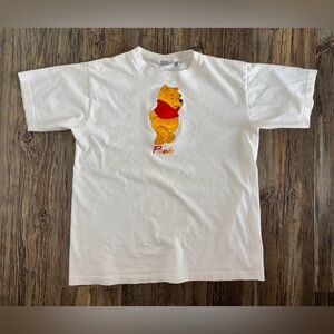 Vtg 90s Blitzz Intl. New York Winnie the Pooh S/S Tee Shirt XL White Embroidered